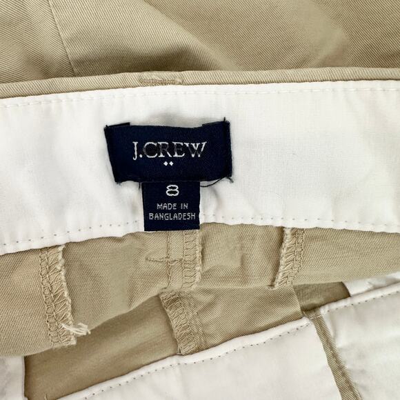 J.Crew 9" Frankie Bermuda Chino Short Cotton Mid Rise Tan Khaki Classic US 8 - Picture 6 of 8